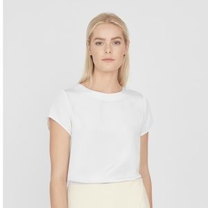 Cuyana White Silk Tee XS